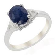 Sterling Silver Blue Sapphire Ring 